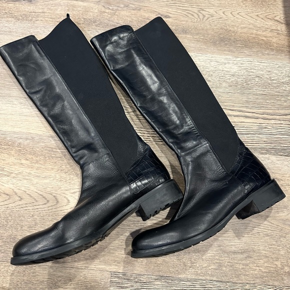 Over the knee leather with Neoprene fitted boot size 8, new without tags - Picture 4 of 7